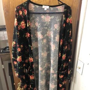 Lula Roe Duster Rose Cardigan